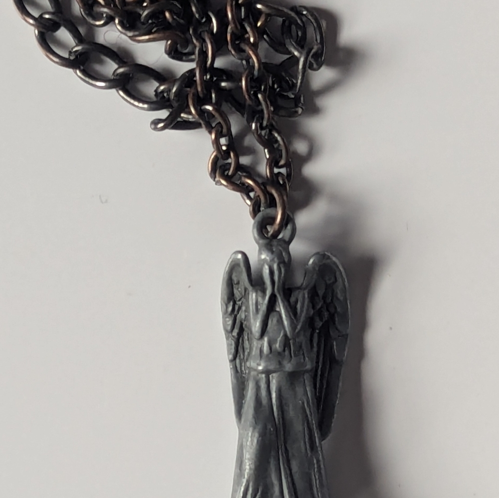 Weeping Angel Pewter Necklace